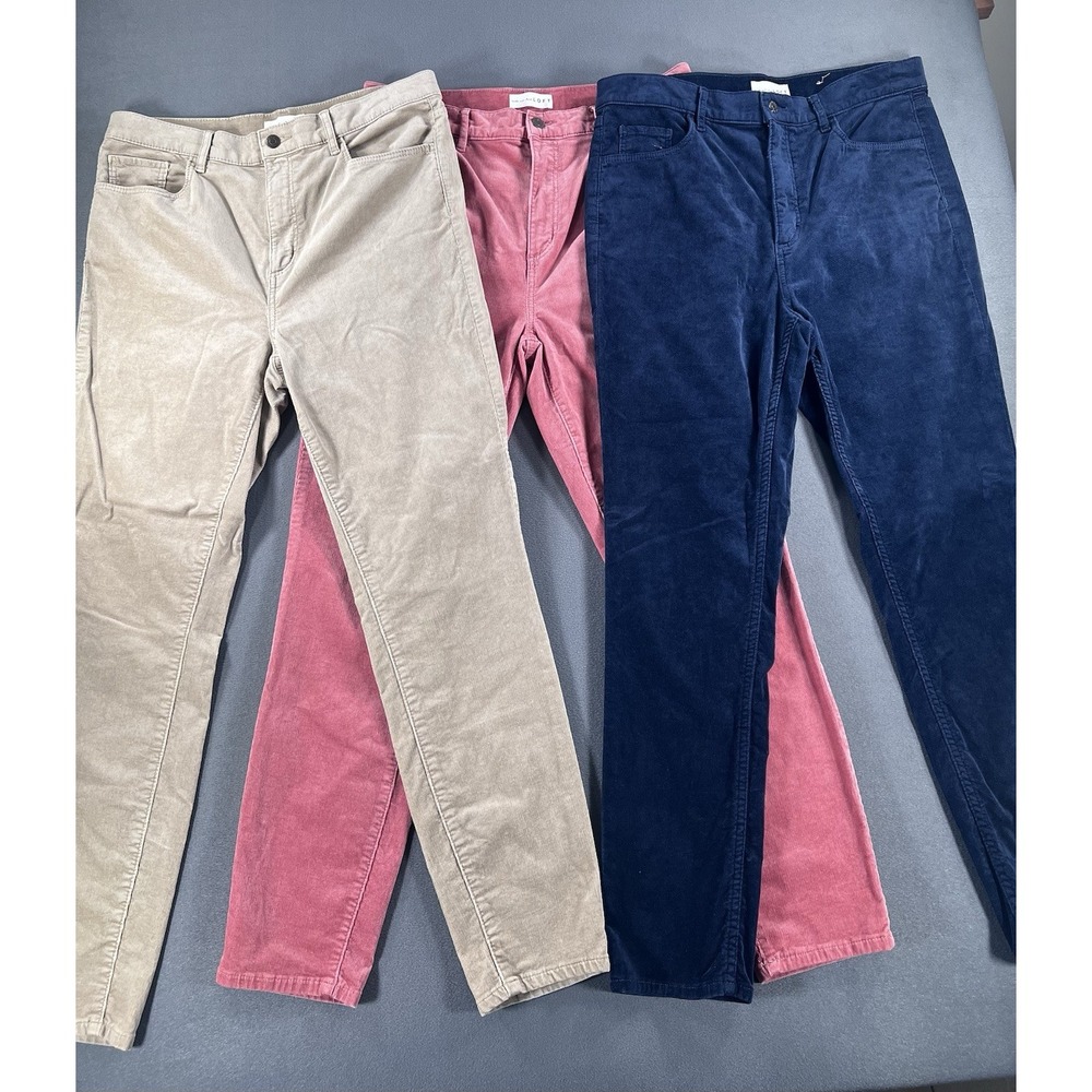 Ann Taylor Loft Womens Size 12 31 High Rise Skinny Velvet Corduroy Pants Lot X3